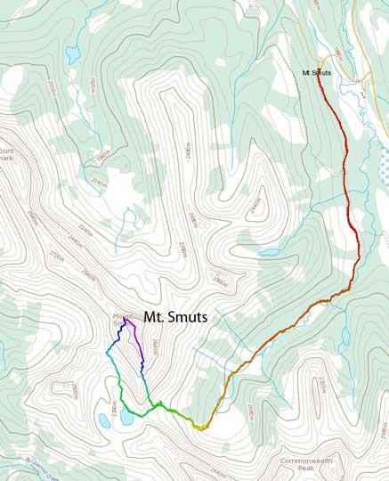 Mt. Smuts standard scramble route