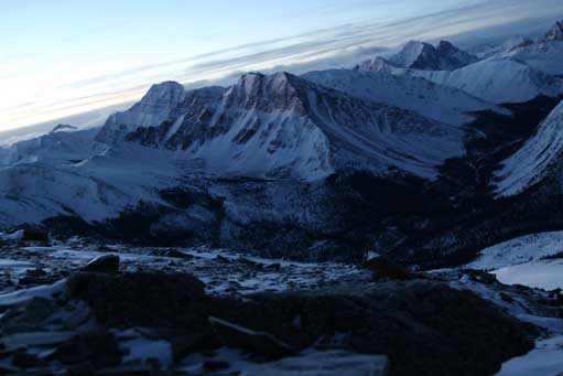 Mt. Edith Cavell rises behind Lectern Peak. Photo by Ben