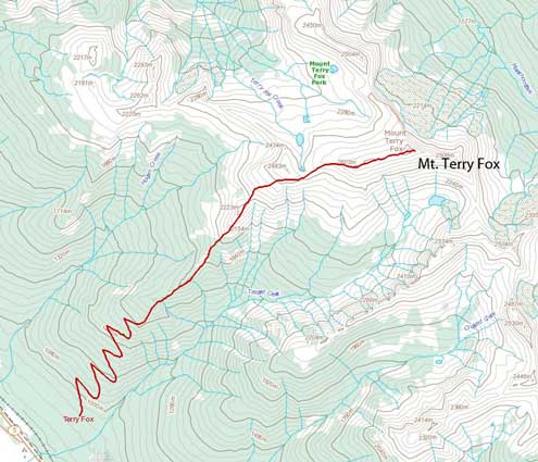 Mt. Terry Fox standard hiking route