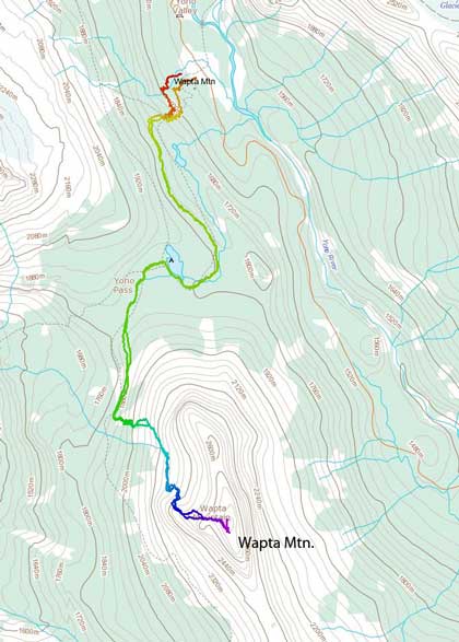 Wapta Mountain standard scramble route