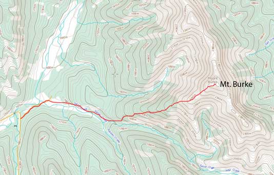 Mt. Burke hiking/scrambling route