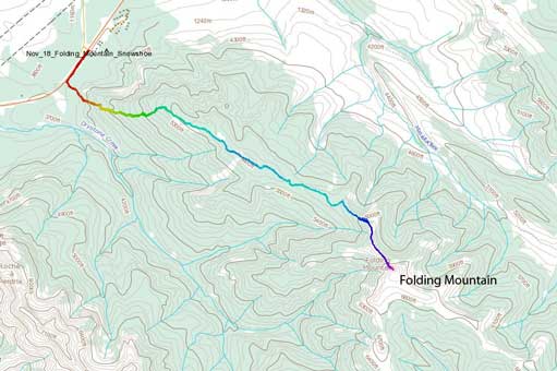 Folding Mountain hiking/snowshoeing route
