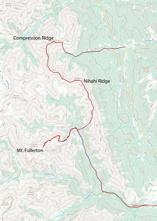 Mt. Fullerton, Nihahi Ridge and Compression Ridge scramble route link-up