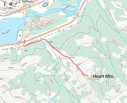 Heart Mountain standard scramble route