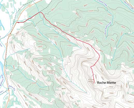 Roche Miette standard scramble route