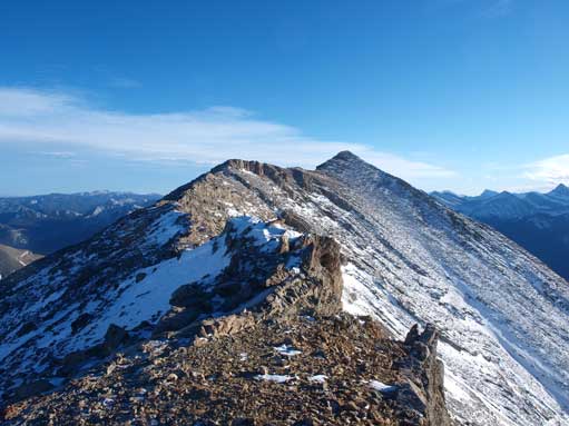 Looking back towards the summit form the descent