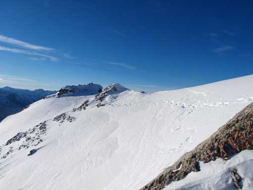 Crossing a snow slope
