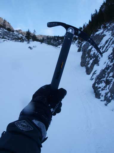 My brand new ice axe... I only used them once before on Grotto Mountain.