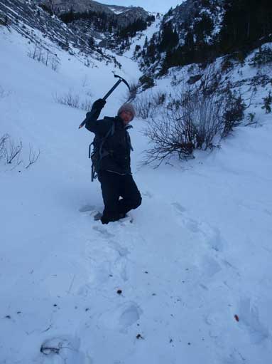 Me just about to enter waist deep snow
