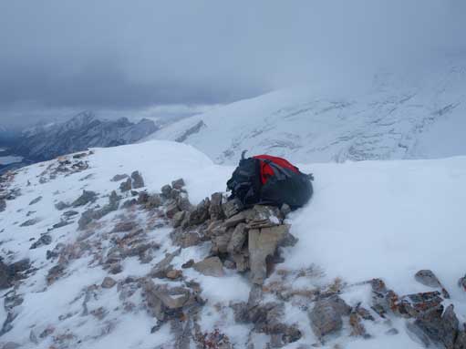 My backpack on the summit