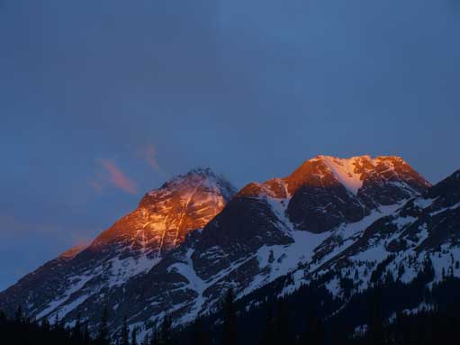Alpenglow on Birdwood and Commonwealth