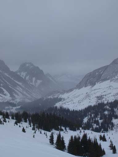 Once above treeline, weather got nasty