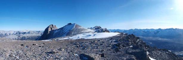 Looking further south from the summit. The Miette Range continues to Capitol Mountain and then to Mount O'Hagan
