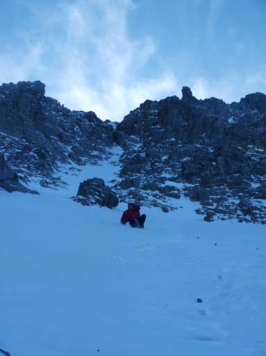 Once back to the main gully, time to slide!