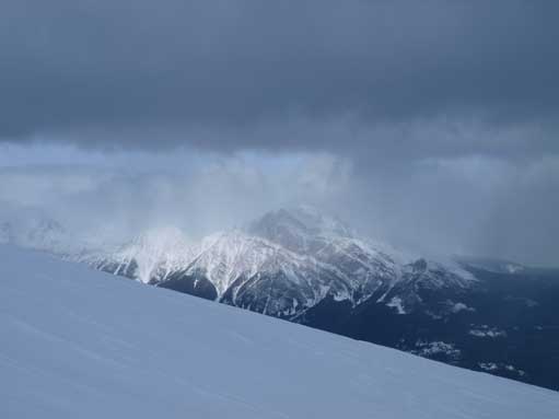 The only time when Pyramid Mountain briefly showed up.