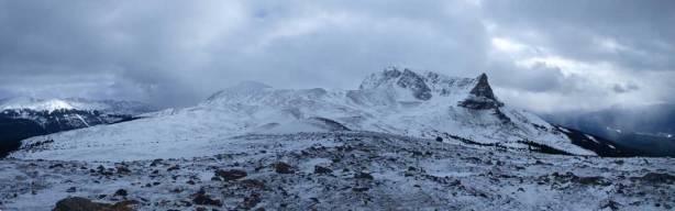 Finally on the true summit, looking towards Tekarra.