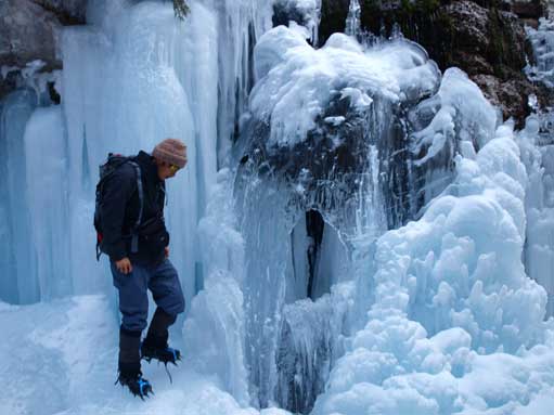 Me checking an interesting ice formation