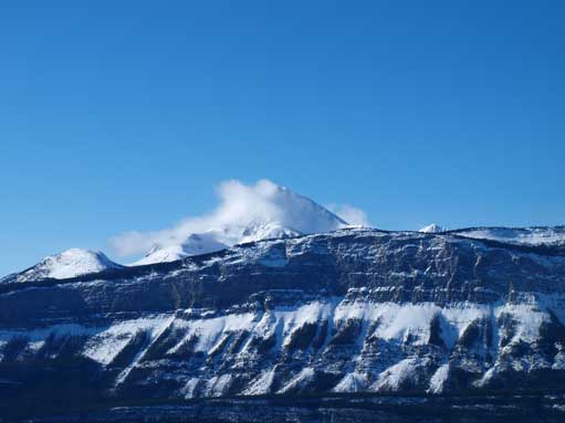 Pyramid Mountain poking behind The Pallisade