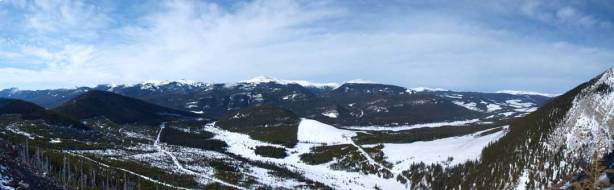 Panorama showing what the clear cuttings do to our mountains