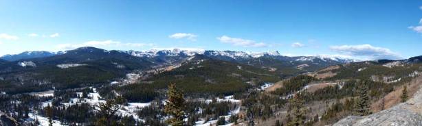 Panorama looking towards the mountains. Click to view large size.