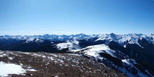 Looking south from the summit. Lots of unnamed peaks