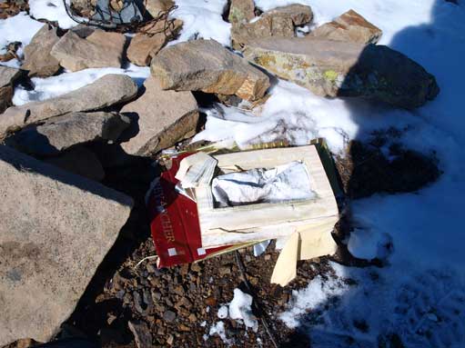 And I made back to the summit. The register was in a bad shape