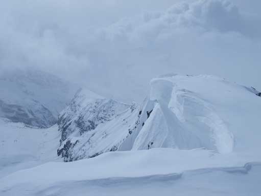 There was a big cornice on the summit