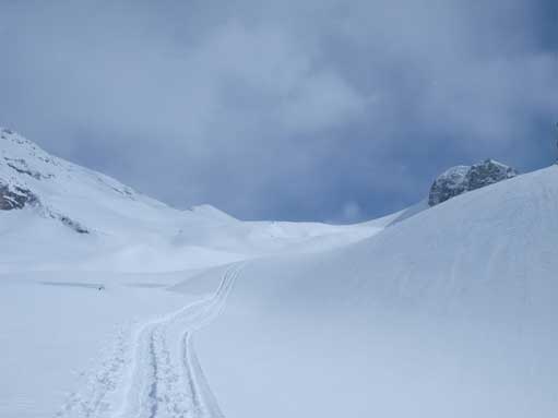 Looking back at the slope.