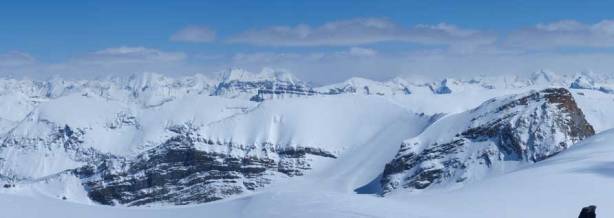 The three peaks of Willingdon in background, left of center. Olive in foreground. Dolomite is also visible.