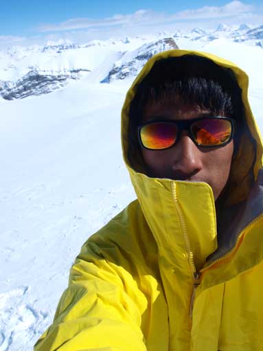 A self-portrait shot of myself since I was the only one on the summit.