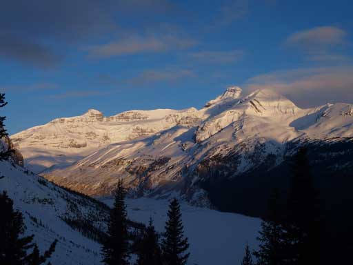 Morning view of A&A. Even though we got views like this, we missed the alpenglow by about half an hour.