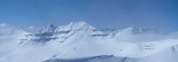 Mt. Saskatchewan North Towers, with Mt. Totally Awesome View behind