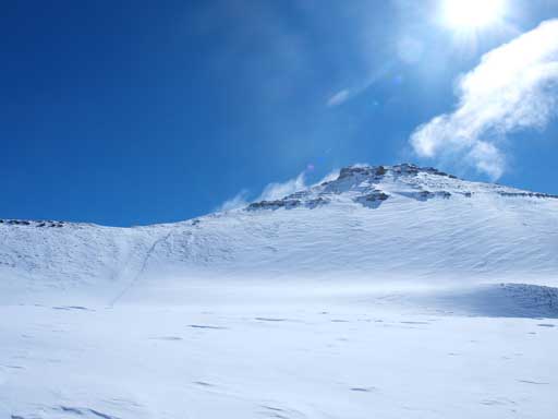 Looking back to my descent line, and Big Bend Peak