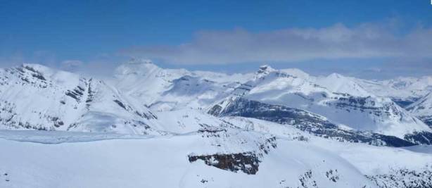 Nigel Peak on left, an unnamed on right