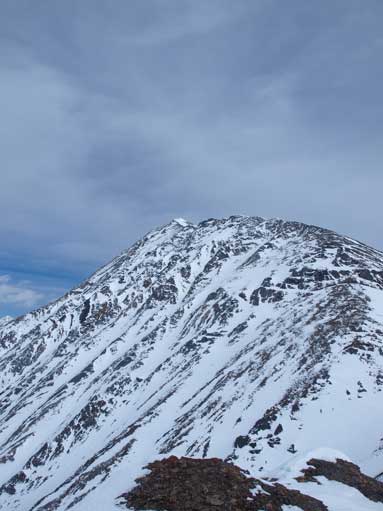 Looking up the west ridge of Galatea.You cannot reach the summit from this route.