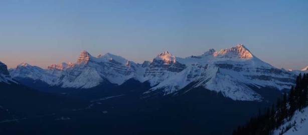 Alpenglow on Chephren, Epaulette, Sarbach!