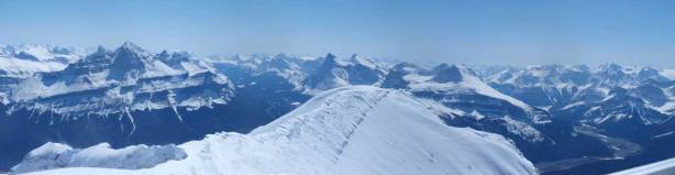 Murchison on left, Chephren/White Pyramid at center. Sarbach right of center