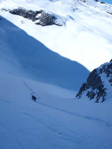Looking down the big north gully from the top