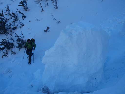 Look at this car sized snow boulder