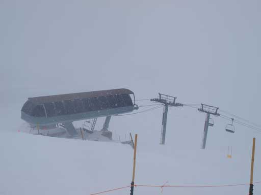 At the summit, looking down towards Continental Divide Chairlift upper station