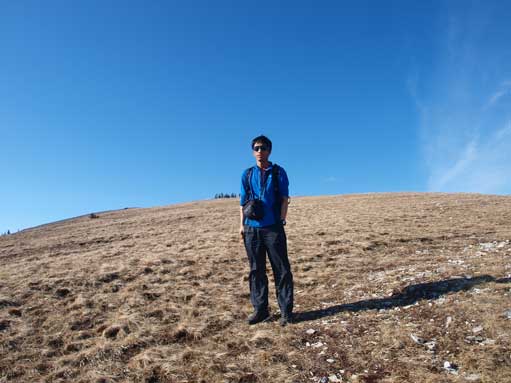 Me on the open slope above treeline.