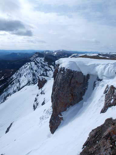 The East side was still snow bound. It's a shear drop-off for hundreds of meters.
