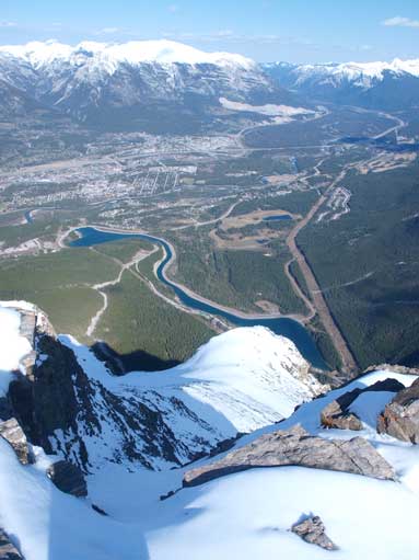 Looking down towards Canmore.