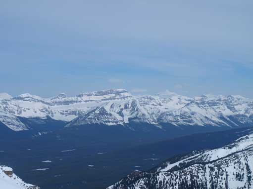 Looking far towards Waputik Icefield. Daly and Balfour are the big ones.