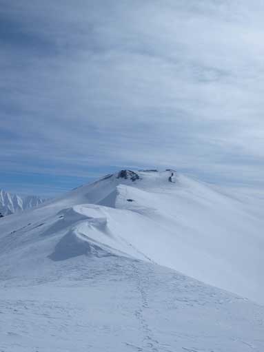 Looking back towards Purple Peak from the connecting ridge