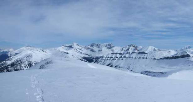 At the center is the Skoki trio - Richardson/Pika/Ptarmigan. Redoubt on right