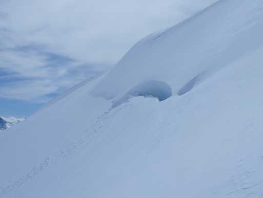 And I had to cross the snow filled bergschund...