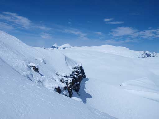 Getting closer to the summit. The Twins in the background.
