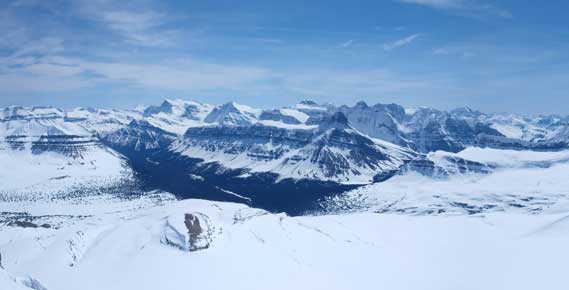 Alexandra River Valley, with Forbes, Lyells, Alexandra in the background.