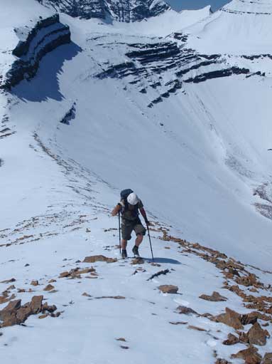 Eric slogging up Cheviot Mountain